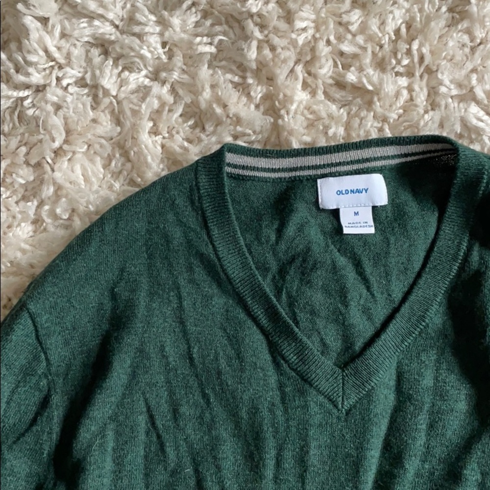Green Old Navy Long Sleeve V Neck Sweater